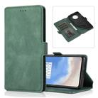 For OnePlus 7T Retro Magnetic Closing Clasp Horizontal Flip Leather Case with Holder & Card Slots & Photo Frame & Wallet(Dark Green) - 1