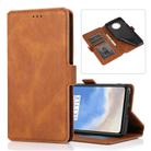 For OnePlus 7T Retro Magnetic Closing Clasp Horizontal Flip Leather Case with Holder & Card Slots & Photo Frame & Wallet(Brown) - 1