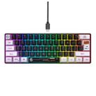 HXSJ V700WB Wired RGB Backlit Membrane Keyboard 61 Key Caps, Cable Length: 1.7m(White Black Print) - 1