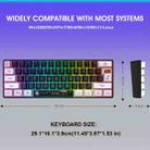 HXSJ V700WB Wired RGB Backlit Membrane Keyboard 61 Key Caps, Cable Length: 1.7m(White Black Print) - 3