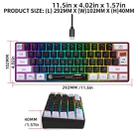 HXSJ V700WB Wired RGB Backlit Membrane Keyboard 61 Key Caps, Cable Length: 1.7m(White Black Print) - 4