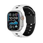 For Apple Watch 46mm / 49mm / 45mm / 44mm Dual-Color Mecha Armor Silicone Watch Band(Whtie Black) - 1