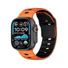 For Apple Watch 46mm / 49mm / 45mm / 44mm Dual-Color Mecha Armor Silicone Watch Band(Orange Black) - 1
