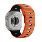 For Apple Watch 46mm / 49mm / 45mm / 44mm Dual-Color Mecha Armor Silicone Watch Band(Orange Black) - 2
