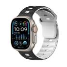 For Apple Watch 46mm / 49mm / 45mm / 44mm Dual-Color Mecha Armor Silicone Watch Band(Black White) - 1