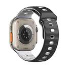 For Apple Watch 46mm / 49mm / 45mm / 44mm Dual-Color Mecha Armor Silicone Watch Band(Black White) - 2