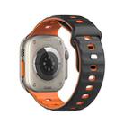 For Apple Watch 46mm / 49mm / 45mm / 44mm Dual-Color Mecha Armor Silicone Watch Band(Black Orange) - 2