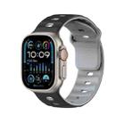 For Apple Watch 46mm / 49mm / 45mm / 44mm Dual-Color Mecha Armor Silicone Watch Band(Black Grey) - 1