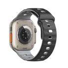 For Apple Watch 46mm / 49mm / 45mm / 44mm Dual-Color Mecha Armor Silicone Watch Band(Black Grey) - 2