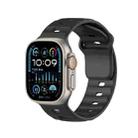 For Apple Watch 46mm / 49mm / 45mm / 44mm Dual-Color Mecha Armor Silicone Watch Band(Black) - 1