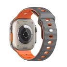 For Apple Watch 46mm / 49mm / 45mm / 44mm Dual-Color Mecha Armor Silicone Watch Band(Grey Orange) - 2