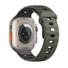 For Apple Watch 46mm / 49mm / 45mm / 44mm Dual-Color Mecha Armor Silicone Watch Band(Army Green Black) - 2