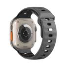 For Apple Watch 46mm / 49mm / 45mm / 44mm Dual-Color Mecha Armor Silicone Watch Band(Coal Black) - 2