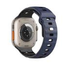 For Apple Watch 46mm / 49mm / 45mm / 44mm Dual-Color Mecha Armor Silicone Watch Band(Midnight Blue Black) - 2