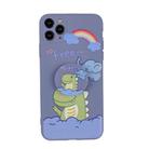 For iPhone 11 Cartoon Pattern Protective Case with Holder(Dinosaur and Elephant) - 2