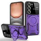 For Realme C75 4G Large Window MagSafe Holder Phone Case(Purple) - 1
