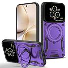 For Realme 14 Pro+ 5G Large Window MagSafe Holder Phone Case(Purple) - 1