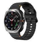 For Samsung Galaxy Watch8 Classic 46mm / Watch8 44mm / 40mm xDfind Wavy Grain Stitched Silicone Watch Band, Size:S(Black) - 1