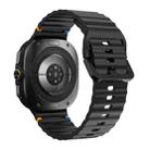 For Samsung Galaxy Watch8 Classic 46mm / Watch8 44mm / 40mm xDfind Wavy Grain Stitched Silicone Watch Band, Size:S(Black) - 2