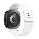 For Samsung Galaxy Watch8 Classic 46mm / Watch8 44mm / 40mm xDfind Wavy Grain Stitched Silicone Watch Band, Size:S(White) - 2