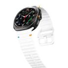 For Samsung Galaxy Watch8 Classic 46mm / Watch8 44mm / 40mm xDfind Wavy Grain Stitched Silicone Watch Band, Size:S(White) - 3