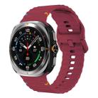 For Samsung Galaxy Watch8 Classic 46mm / Watch8 44mm / 40mm xDfind Wavy Grain Stitched Silicone Watch Band, Size:S(Wine Red) - 1