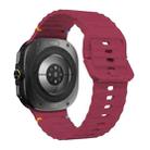 For Samsung Galaxy Watch8 Classic 46mm / Watch8 44mm / 40mm xDfind Wavy Grain Stitched Silicone Watch Band, Size:S(Wine Red) - 2