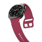 For Samsung Galaxy Watch8 Classic 46mm / Watch8 44mm / 40mm xDfind Wavy Grain Stitched Silicone Watch Band, Size:S(Wine Red) - 3