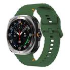 For Samsung Galaxy Watch8 Classic 46mm / Watch8 44mm / 40mm xDfind Wavy Grain Stitched Silicone Watch Band, Size:S(Army Green) - 1