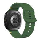 For Samsung Galaxy Watch8 Classic 46mm / Watch8 44mm / 40mm xDfind Wavy Grain Stitched Silicone Watch Band, Size:S(Army Green) - 2