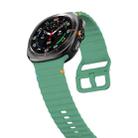 For Samsung Galaxy Watch8 Classic 46mm / Watch8 44mm / 40mm xDfind Wavy Grain Stitched Silicone Watch Band, Size:S(Pine Needle Green) - 3