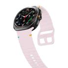 For Samsung Galaxy Watch8 Classic 46mm / Watch8 44mm / 40mm xDfind Wavy Grain Stitched Silicone Watch Band, Size:S(Pink) - 3