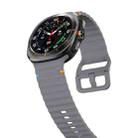For Samsung Galaxy Watch8 Classic 46mm / Watch8 44mm / 40mm xDfind Wavy Grain Stitched Silicone Watch Band, Size:S(Space Green) - 3
