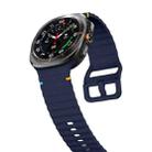 For Samsung Galaxy Watch8 Classic 46mm / Watch8 44mm / 40mm xDfind Wavy Grain Stitched Silicone Watch Band, Size:S(Midnight Blue) - 3