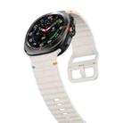 For Samsung Galaxy Watch8 Classic 46mm / Watch8 44mm / 40mm xDfind Wavy Grain Stitched Silicone Watch Band, Size:S(Starlight) - 3
