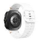 For Samsung Galaxy Watch8 Classic 46mm / Watch8 44mm / 40mm xDfind Wavy Grain Stitched Silicone Watch Band, Size:L(White) - 2