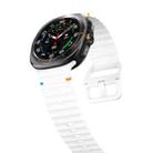 For Samsung Galaxy Watch8 Classic 46mm / Watch8 44mm / 40mm xDfind Wavy Grain Stitched Silicone Watch Band, Size:L(White) - 3