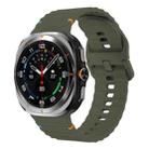 For Samsung Galaxy Watch8 Classic 46mm / Watch8 44mm / 40mm xDfind Wavy Grain Stitched Silicone Watch Band, Size:L(Army Green) - 1