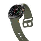 For Samsung Galaxy Watch8 Classic 46mm / Watch8 44mm / 40mm xDfind Wavy Grain Stitched Silicone Watch Band, Size:L(Army Green) - 3