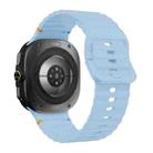 For Samsung Galaxy Watch8 Classic 46mm / Watch8 44mm / 40mm xDfind Wavy Grain Stitched Silicone Watch Band, Size:L(Light Blue) - 2