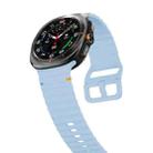 For Samsung Galaxy Watch8 Classic 46mm / Watch8 44mm / 40mm xDfind Wavy Grain Stitched Silicone Watch Band, Size:L(Light Blue) - 3