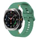 For Samsung Galaxy Watch8 Classic 43mm / Watch8 44mm / 40mm xDfind Wavy Grain Stitched Silicone Watch Band, Size:L(Pine Needle Green) - 1