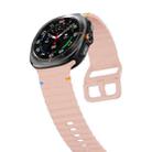For Samsung Galaxy Watch8 Classic 46mm / Watch8 44mm / 40mm xDfind Wavy Grain Stitched Silicone Watch Band, Size:L(Pink) - 3