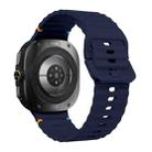 For Samsung Galaxy Watch8 Classic 46mm / Watch8 44mm / 40mm xDfind Wavy Grain Stitched Silicone Watch Band, Size:L(Midnight Blue) - 2