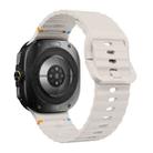 For Samsung Galaxy Watch8 Classic 46mm / Watch8 44mm / 40mm xDfind Wavy Grain Stitched Silicone Watch Band, Size:L(Starlight) - 2
