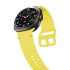For Samsung Galaxy Watch8 Classic 43mm / Watch8 44mm / 40mm xDfind Wavy Grain Stitched Silicone Watch Band, Size:22mm(Yellow) - 3