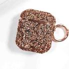 For AirPods 2 / 1 Electroplating Glitter Diamond Wireless Earphone Protective Case(Rose Gold) - 1