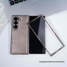 For Samsung Galaxy Z Fold6 5G Bamboo Fiber Texture + Flannel Phone Case with Tempered Film(White) - 3