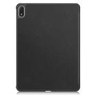 For OnePlus Pad 2 Pro / Pad 3 Custer Texture 3-Fold Holder Leather Smart Tablet Case(Black) - 3