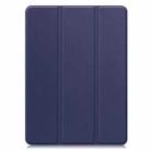 For OnePlus Pad 2 Pro / Pad 3 Custer Texture 3-Fold Holder Leather Smart Tablet Case(Dark Blue) - 2